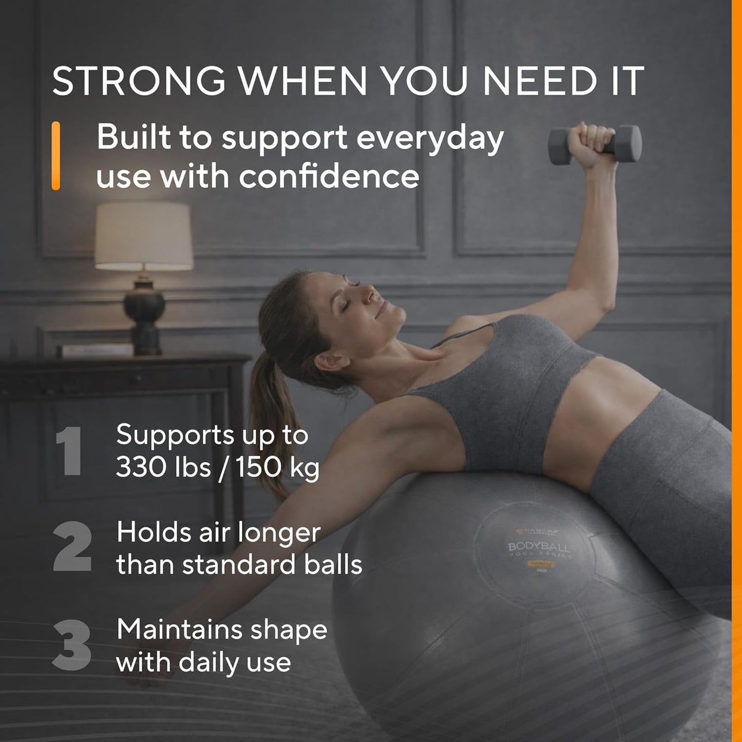 Exercise Ball – Yoga Ball for Pilates & Fitness - Birthing for Pregnancy, Stability, Core, Balance, Therapy for Physical Rehab, Workout for Home Gym & Office Chair, Fast Pump Included