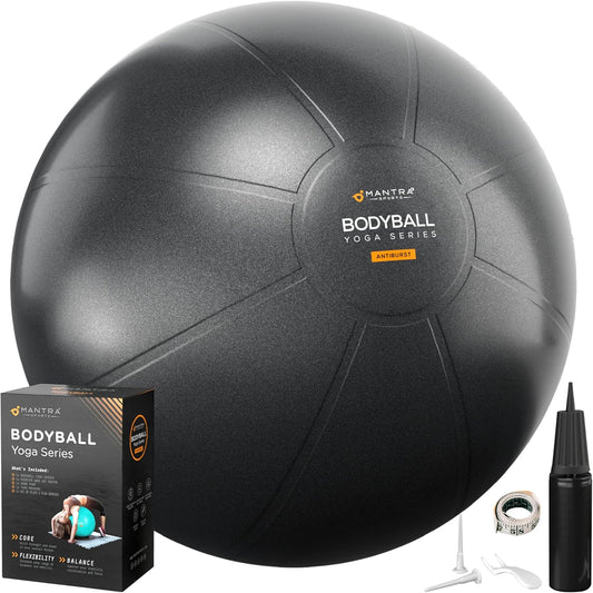 Exercise Ball – Yoga Ball for Pilates & Fitness - Birthing for Pregnancy, Stability, Core, Balance, Therapy for Physical Rehab, Workout for Home Gym & Office Chair, Fast Pump Included