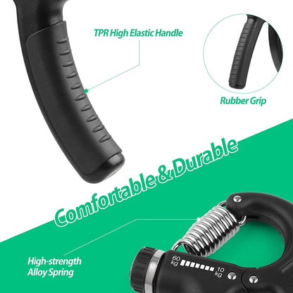 Grip Strength Trainer, Hand Grip Strengthener, Grip Strengthener, Adjustable Resistance, Forearm Strengthener, Perfect for Musicians Athletes